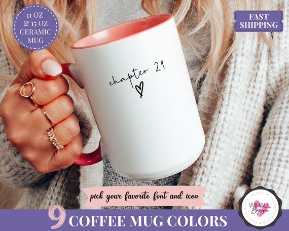 21st birthday mug personalized 21 birthday gift for her turning 21 mug new  chapter coffee cup adulting mug twenty one mug gift for girl