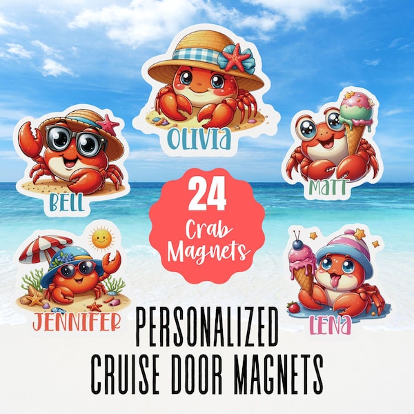 Custom Cruise Door Magnets Door Decorations Custom Name Crab Magnet Door Decor For Family Vacation Personalized Cruise Ship Magnet Door Sign