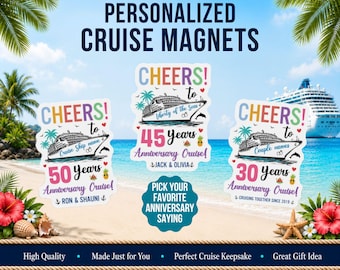 Personalized Cruise Door Magnets 50th Anniversary Cruise Magnet Door Decoration Magnetic Cruise Door Decor Happy Anniversary Gift for Couple