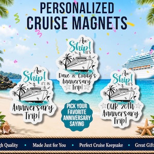 Anniversary Cruise Magnet Custom Cruise Door Magnet Couples Cruise Ship Magnet  Family Trip Magnet Cruise Door Decoration Anniversary Gift