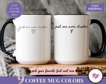Just One More Chapter Mug Book Lover Gift Bookish Coffee Cup Cute Reader Mug Gift For Women Reading Mug Cozy Aesthetic Bookworm Present