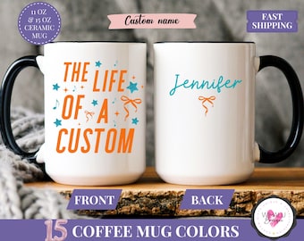 The Life Of A Custom Mug Personalized Fangirl Gift For Her TS12 Inspired Mug Custom Name Coffee Cup Orange Showgirl Era Mug Christmas Gift