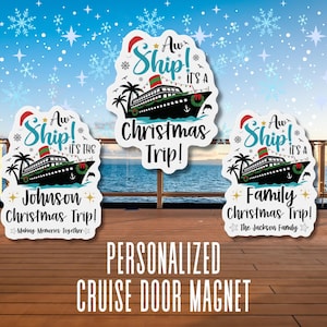 Christmas Cruise Magnet Personalized Cruise Door Magnets Holiday Family Cruise Magnet Door Decor Custom Cruise Door Decoration Cruise Gifts