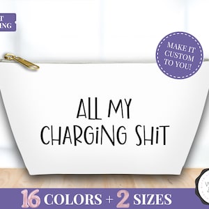 All My Charging Shit Accessories Pouch Phone Cable Organizer Travel Bag Cable Organizer Travel Cord Case Travel Organizer Charger Bag Tech