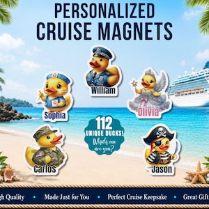 Duck Cruise Magnet Personalized Door Decoration Custom Cruise Ship Magnets Family Cruise Decor Name Magnet Cruise Cabin Door Sign