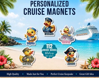 Duck Cruise Magnet Personalized Door Decoration Custom Cruise Ship Magnets Family Cruise Decor Name Magnet Cruise Cabin Door Sign
