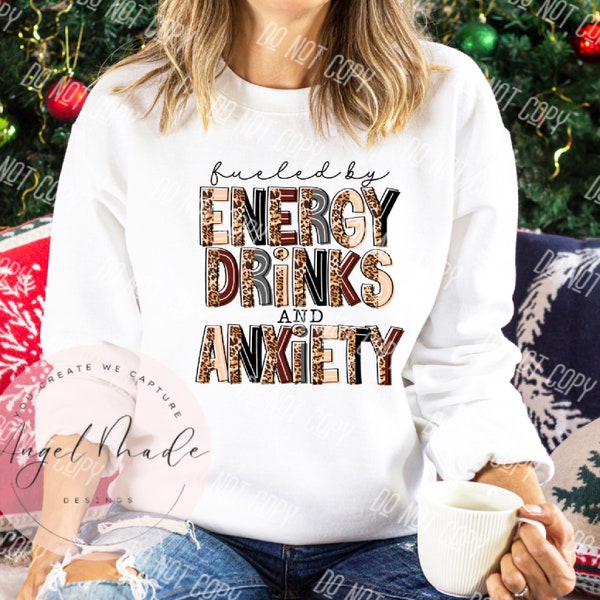 Energy Drinks and Anxiety Png Etsy