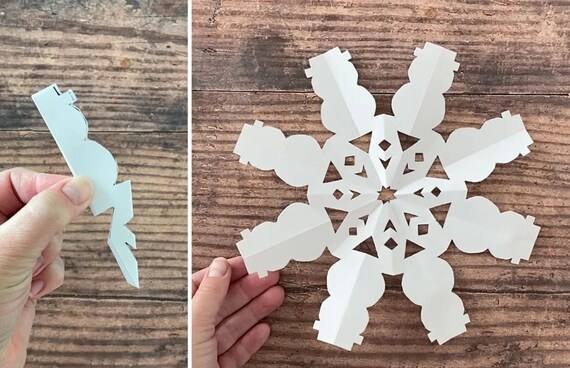 8 inch Snowflake Template-Printable Snowflake-Winter Crafts-Christmas  Decor-Holiday Party-Classroom Decor-Kids Crafts-DIY Snowflake Cutout