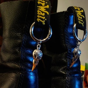 Raven skull charm Shoes charm Shoes charm boot charms dr Martens style grunge punk charms, shoe accessories, jewelry 1460, image 1