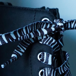 Platte veters van 140 cm voor schoenen - Zebrapatroon