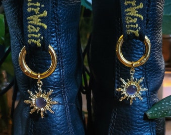 Charm soleil violet - Shoes charm - boot charms (dr Martens style) grunge punk charms, accessoires de chaussures, bijoux 1460, doc tag