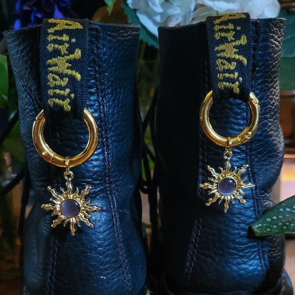 Purple sun charm - Shoes charm - boot charms (dr Martens style) grunge punk charms, shoe accessories, 1460 jewelry, doc tag