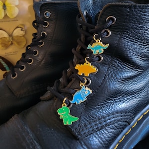 Dinosaur charm shoes charm - boot charms (dr Martens style) grunge punk charms, 1460 dino lovers