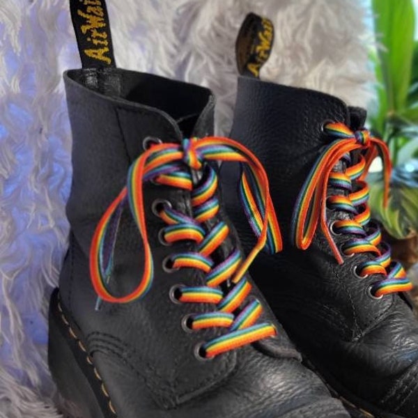 Flat laces 140cm for shoes - Rainbow