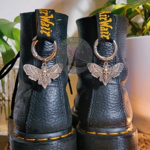 Moth charm- Shoes charm Shoes charm - boot charms (dr Martens style) grunge punk charms, shoe accessories, jewelry 1460,