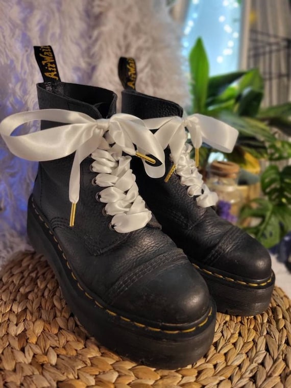 Ribbon Shoelaces White Satin Shoelaces