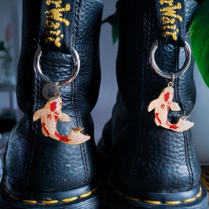 Red Koi charm - Shoes charm Shoes charm - boot charms (dr Martens style) grunge punk charms, shoe accessories, jewelry 1460