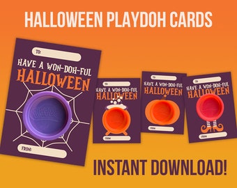 Halloween Play Doh-kaarten | Halloween-snoepjes zonder snoep | Trick or Treat | Halloween-feestartikelen | Halloweenklastraktatie | DIRECT DOWNLOADEN