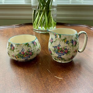 Royal Winton “Pelham” Grimwades England China Sugar & Creamer Set