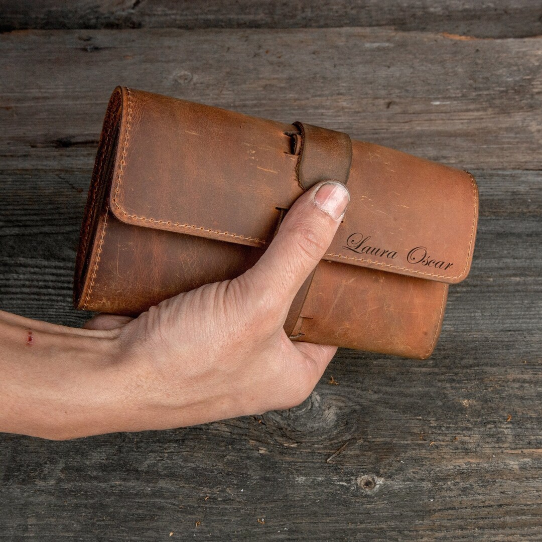 Handmade Roll up Leather Pen Case Pen EDC Holder Fountain Etsy