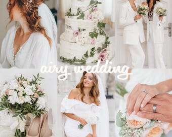 Airy Wedding Lightroom Presets, Light Airy Presets for Wedding Photography, Bright Bridal Presets, Clean Natural Filters (Mobile & Desktop)