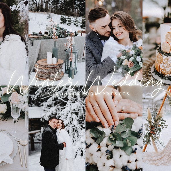 WINTER WEDDING Lightroom Presets, Winter Wedding Photography, Engagement, Elopement Presets, Fine Art Wedding Filters, Mobile & Desktop