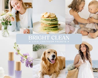 Bright Clean Lightroom Presets, Natural Light Filters for Lifestyle and Family Photography (Mobile & Desktop)