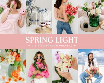 Spring Lightroom Presets, Bright Clean Filters for Lifestyle and Portrait Photography (Mobile & Desktop)