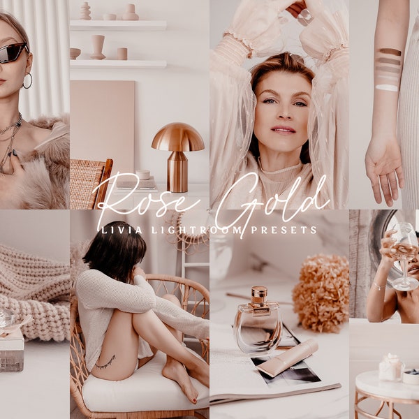 ROSE GOLD Lightroom Presets, Aesthetic Presets, Influencer Presets, Lifestyle Presets, Instagram Blogger Filters, Mobile & Desktop