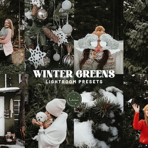 WINTER GREENS Lightroom Presets, Muted Greens Presets for Winter Outdoor Photography, Christmas Holiday Indoor Presets, Mobile & Desktop