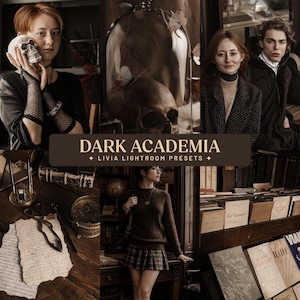 Dark Academia Lightroom Presets, Rich Moody Presets for Bookstagram and Library Photography, Brown Tone Portrait Presets (Mobile & Desktop)