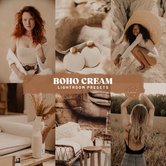Boho Cream Lightroom Presets - Creamy Bohemian Presets, Soft Warm Presets, Lifestyle Presets, Instagram Bloggers Filters - Mobile & Desktop