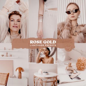 Rose Gold Lightroom Presets - Aesthetic Lifestyle Presets, Soft Blush Presets, Indoor Presets for Instagram Bloggers - Mobile & Desktop