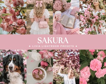 Sakura Lightroom Presets, Soft Pastel Presets for Portrait and Spring Photography, Cherry Blossom Presets (Mobile & Desktop)