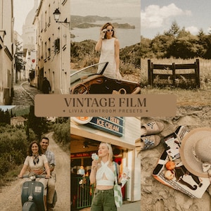 Vintage Film Lightroom Presets, Grainy Faded Analog Filter, Retro Aesthetic for Travel and Lifestyle Photography (Mobile & Desktop)