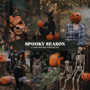 Spooky Season Lightroom Presets - Rich Eerie Presets for Halloween, Cozy Fall Presets, Spooky Pumpkin Patch Photo Filters - Mobile & Desktop