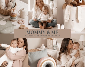 Lightroom-presets voor moederschap: zachte beige filters voor pasgeborenen, baby's en familiefoto's (mobiel en desktop)