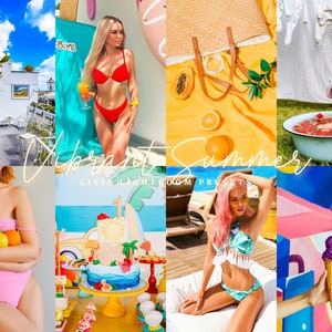 VIBRANT SUMMER Lightroom Presets, Color Pop Presets for Summer Photography, Clean Vibrant Instagram Blogger Filters, Mobile & Desktop
