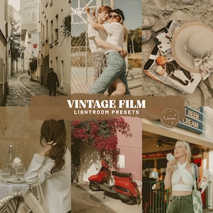 Vintage Film Lightroom Presets - Retro Grainy Presets, Soft Warm Presets for Travel, Lifestyle and Portrait Photography - Mobile & Desktop