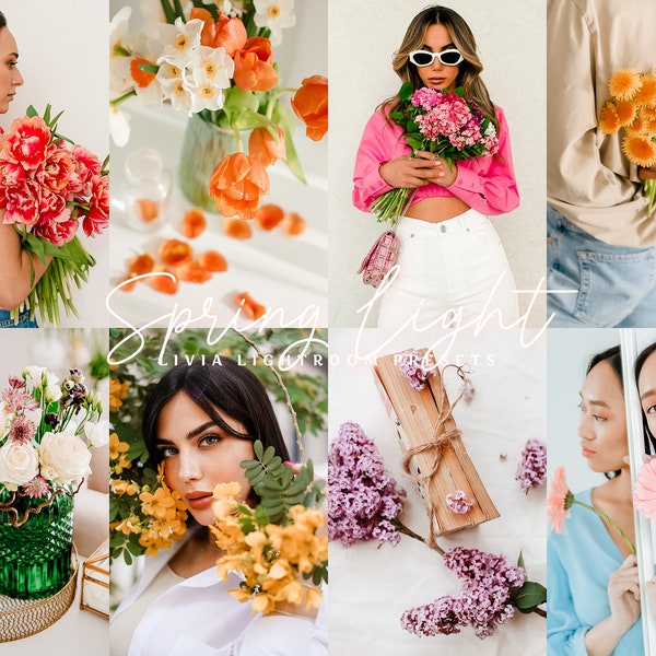 SPRING LIGHT Lightroom Presets, Bright Colors Presets for Everyday Spring Photography, Clean Instagram Blogger Filters, Mobile & Desktop