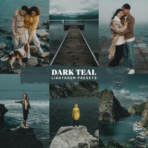 Dunkle Teal Lightroom Presets - Reichhaltige Tiefe Presets, Stimmungsvolle Teal Presets, Reise Abenteuer Presets, Outdoor Fotofilter - Mobile & Desktop