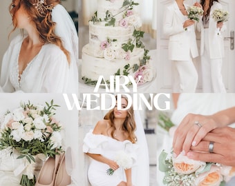 Airy Wedding Lightroom Presets, Light Airy Presets for Wedding Photography, Bright Bridal Presets, Clean Natural Filters (Mobile & Desktop)