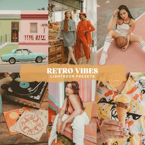 Retro Vibes Lightroom Presets - Vintage Aesthetic Presets, Soft Grainy Film Presets, Faded Warm Tones Presets - Mobile & Desktop
