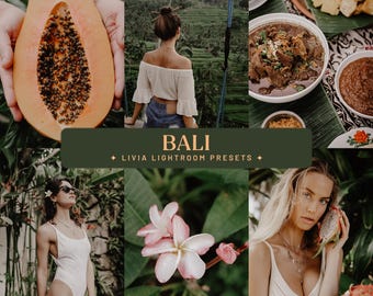Bali Lightroom-presets, gedempte groene jungle-presets, reisbloggerfilter voor tropische en portretfotografie (mobiel en desktop)