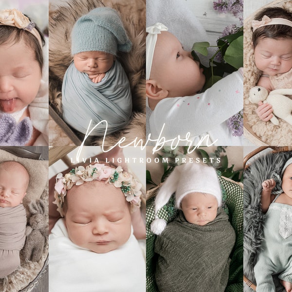 NEWBORN Lightroom-Voreinstellungen, weiche natürliche Voreinstellungen für die Neugeborenenfotografie, cremige Voreinstellungen für Neugeborene, Baby-Voreinstellungen ohne Filter, mobil und für den Desktop