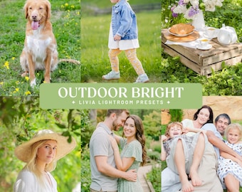 Bright Outdoor Lightroom Presets, Natural Light Filters for Family and Lifestyle Photography (Mobile & Desktop)