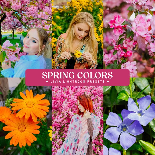 Levendige Lightroom-presets voor de lente, rijke, kleurrijke filters voor bloemen- en natuurfotografie (mobiel en desktop)