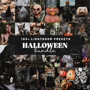 100+ HALLOWEEN Lightroom-presetsbundel - Spooky Dark Moody-filters voor herfst-, Halloween- en horrorfotografie - mobiel en desktop
