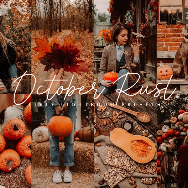 OCTOBER RUST Lightroom Presets, Rich Presets for Fall Autumn Photography, Cozy Vibrant Presets, Warm Outdoor Filters, Mobile & Desktop