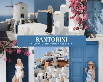 Santorini Lightroom Presets, Cycladic Blue Travel Presets, Greek Island Filter for Vacation and Lifestyle Photography (Mobile & Desktop)